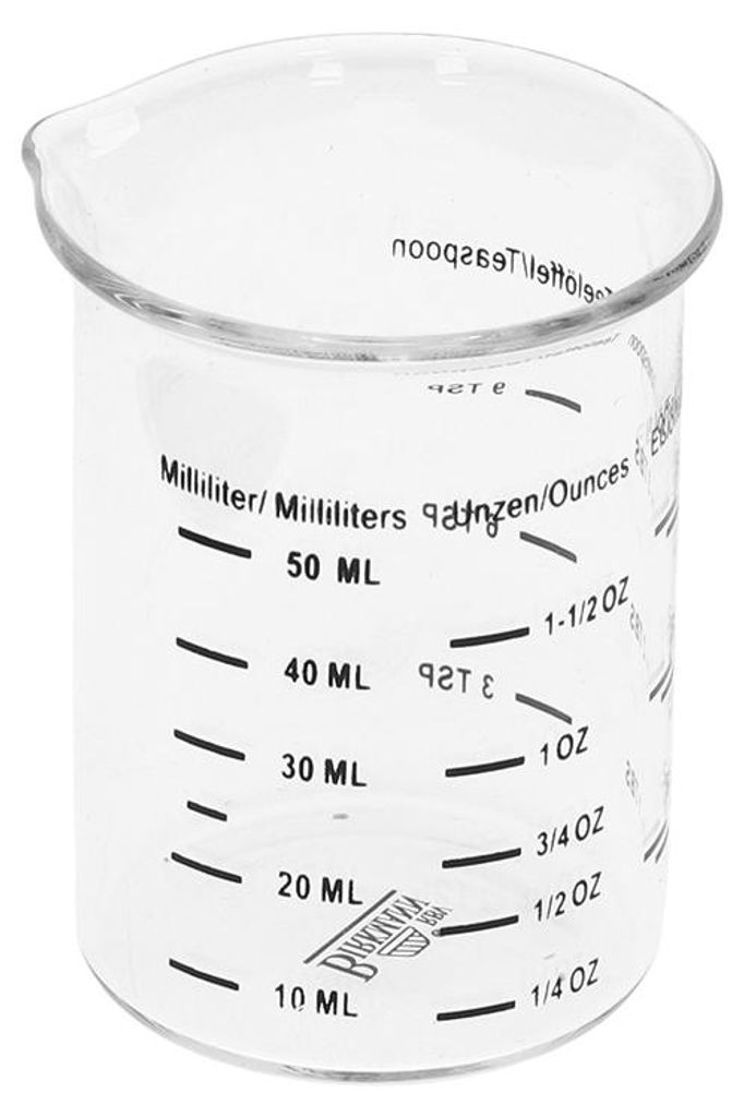BIRKMANN kleiner Glas-Messbecher bis 50 ml Füllmenge, mit Produktbild 