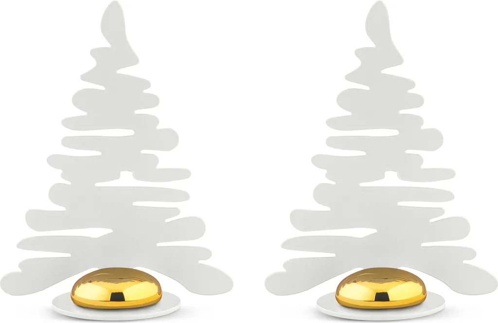 Petits Sapins Design Alessi Blancs pour Décoration Table de Fête Set de 2