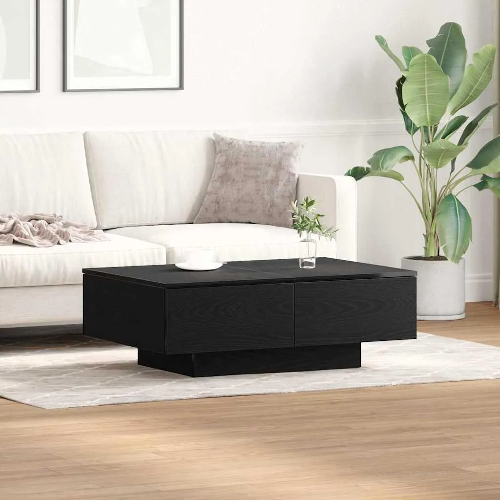 Tavolino Basso Effetto Rovere Nero 90x60 Maison Exclusive per Living