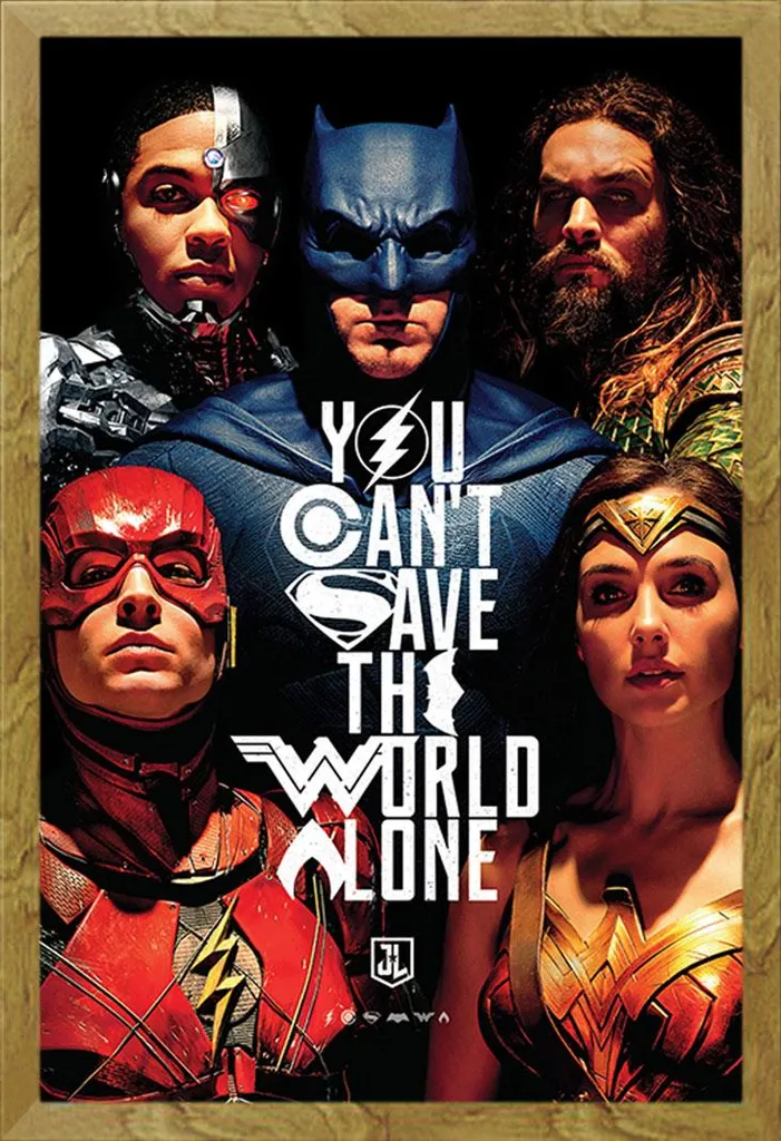 Quadro Justice League Maxi Poster 61x91,5 Shinsuke Rovere MDF Acrilico