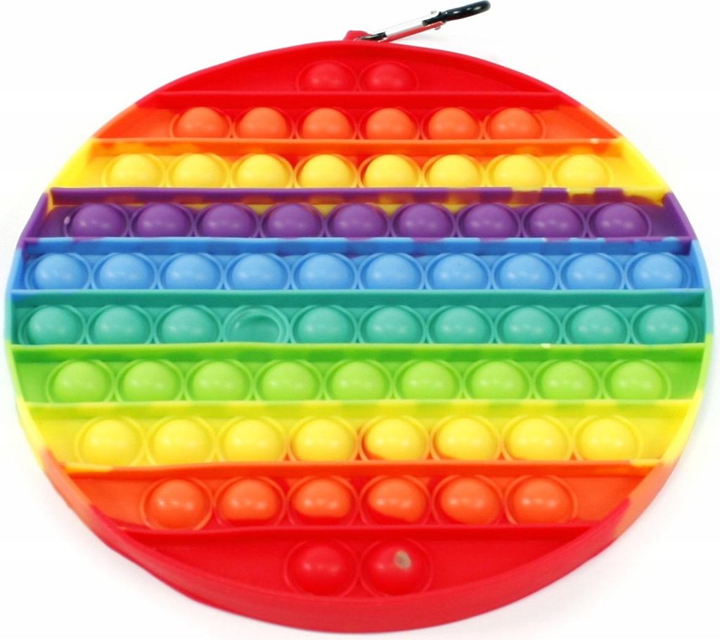 Buntes Pop It Fidget Toy - Anti-Stress Spielzeug Quadrat 19cm - Push Bubble Sensory
