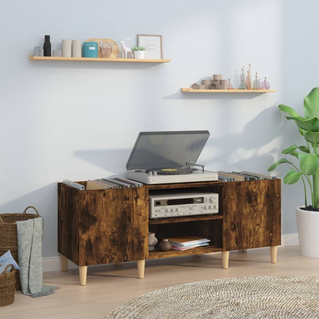 The Living Store Plattenschrank Räuchereiche 121x38x48 cm Holzwerkstoff