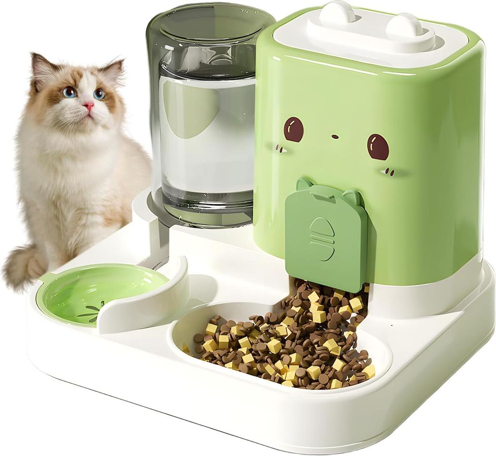 Automatischer Katzenfutterspender, 2-in-1-Futterspender, Produktbild 