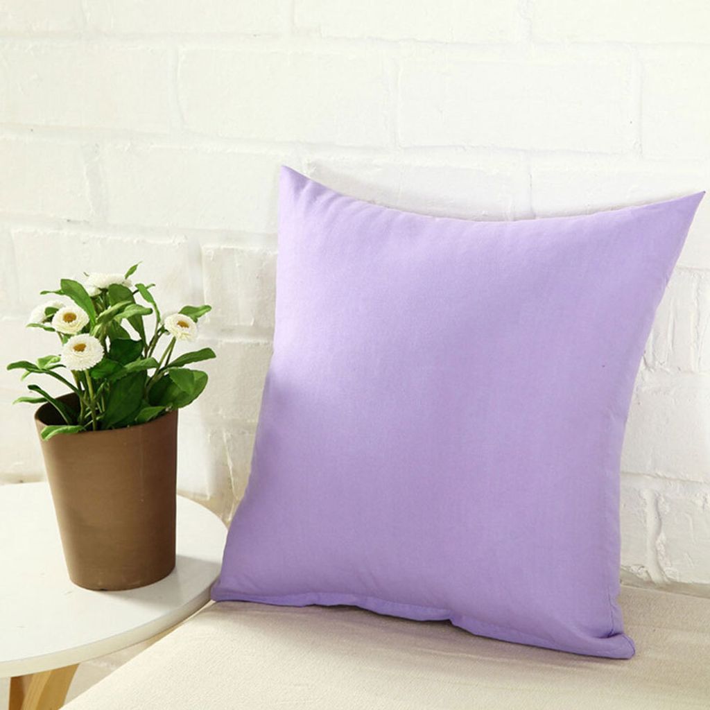einfache Festwurfkissen -Gehäuse Home Sofa Leinen Baumwollquadratkissenabdeckung-Lila