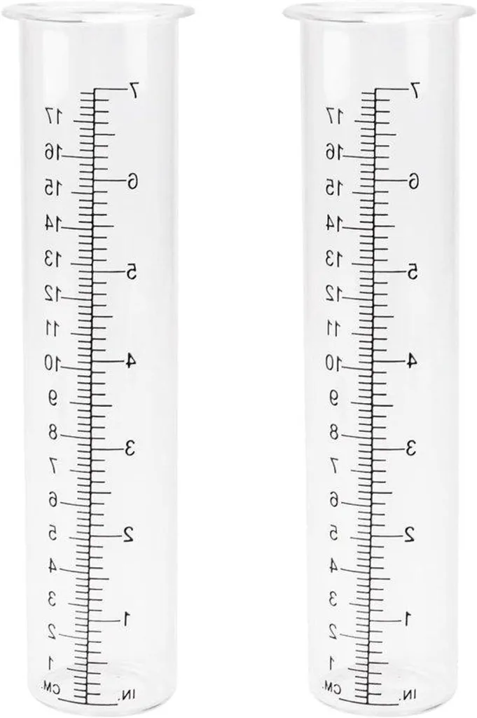 Pluviomètre en verre lot de 2 avec rechange - Mesure pluviométrie 20 cm