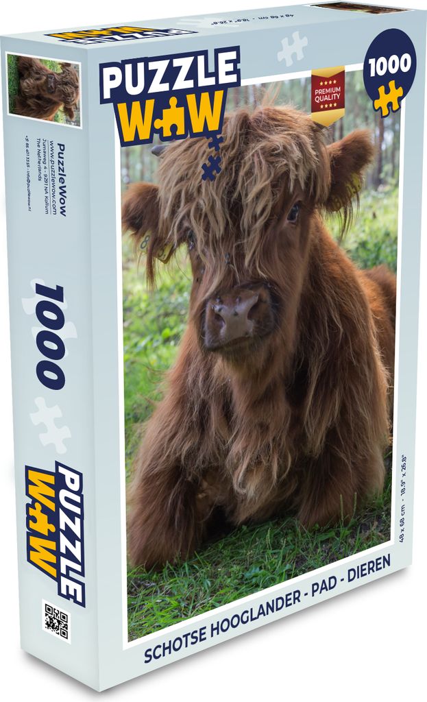 MuchoWow Puzzle 1000 Teile Schottischer Highlander - Kröte - Tiere - Erwachsene - Rätsel
