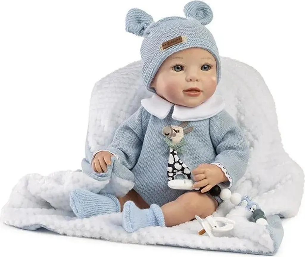 Jouet d'Imitation Bébé Reborn Samuel Guca - Cadeau Enfant de 46 cm Gris