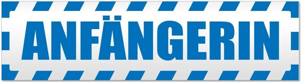 Kiwistar - Autoaufkleber - Blau - 45 x 12 cm - Anfängerin gestreift - Hinweis Aufkleber Sticker für Auto, Kfz, Fahrrad, PKW, LKW