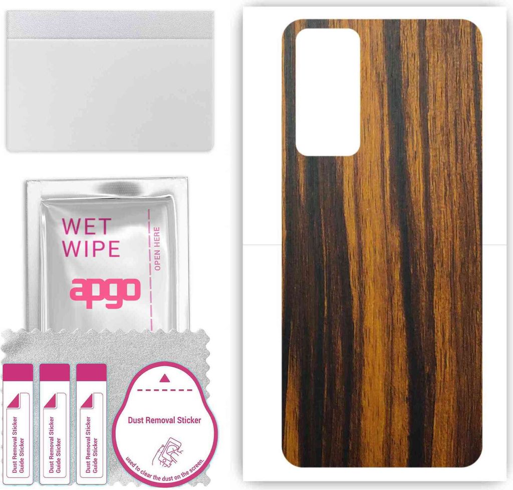 apgo Rückseite Schutzfolie, Skin, kompatibel mit Infinix Note 12, Hinten Displayschutzfolie aus Vinylfolie, kratzfest, einfache Montage - Tigerwood