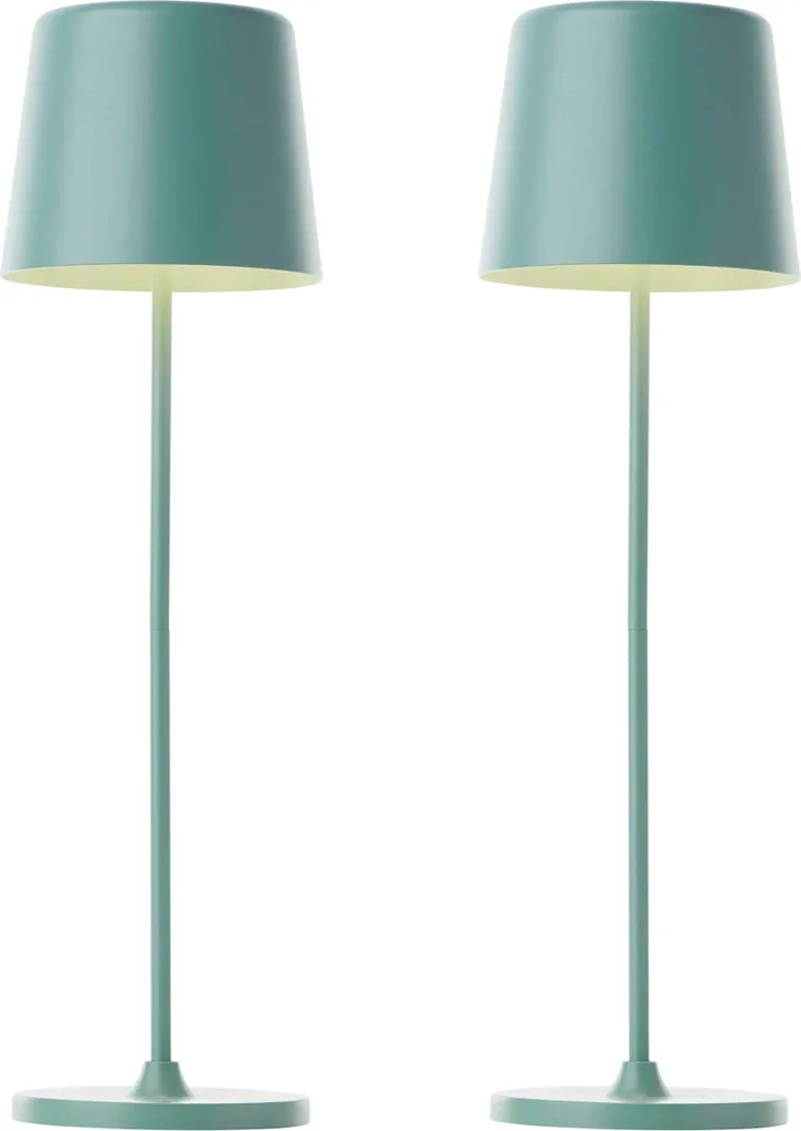 BRILLIANT Kaami Lot de 2 Lampes de Table LED Rechargeables 2W Vert Glacier