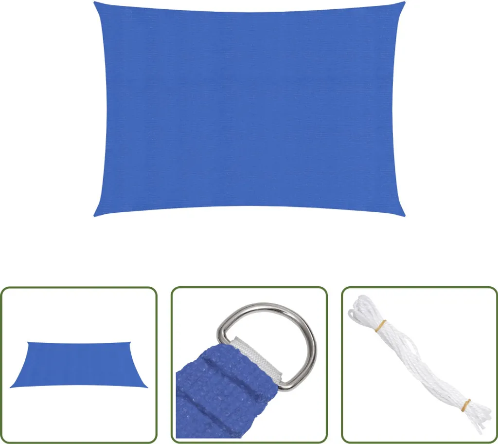 Tenda da Sole 2,5x5 m HDPE Blu | Protezione UV 160 g/m² Rettangolare