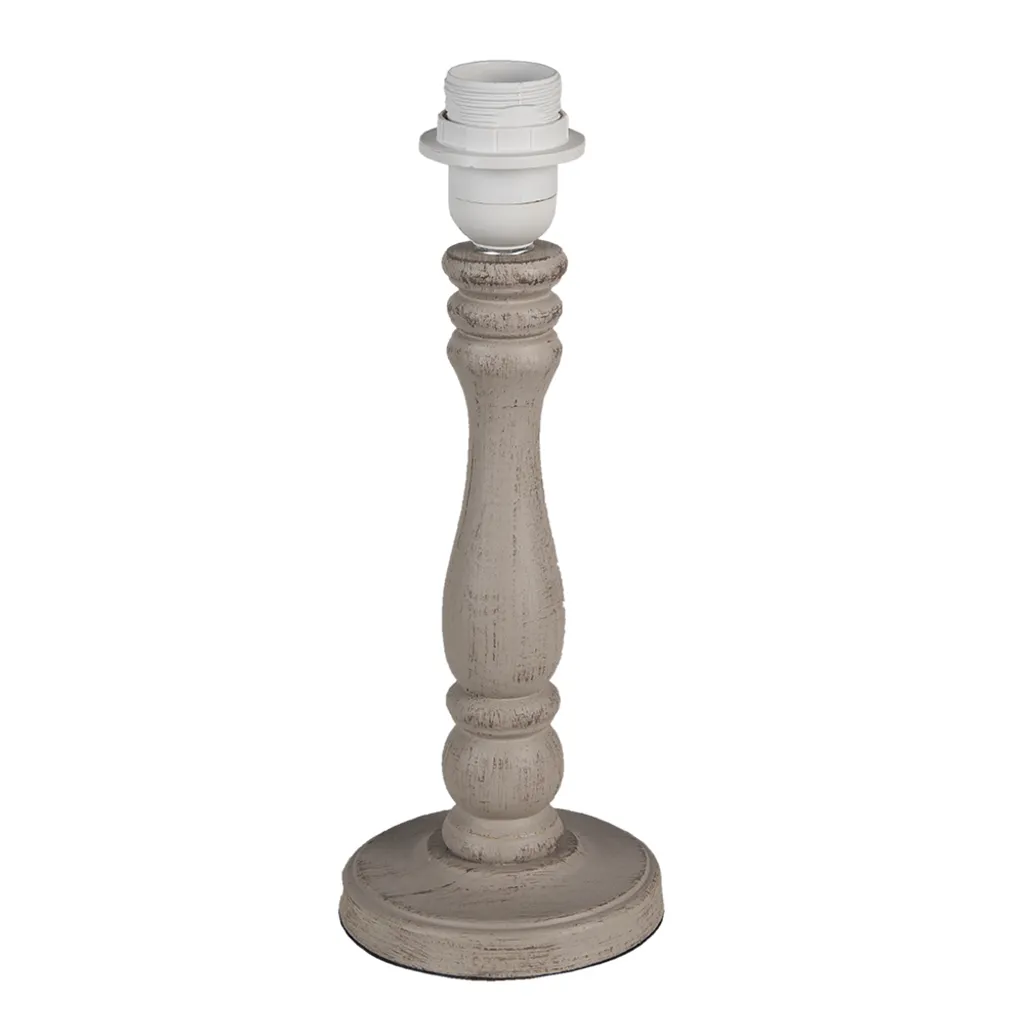 Petit pied de lampe bois stable marron Ø 12x31 cm pour meuble étroit
