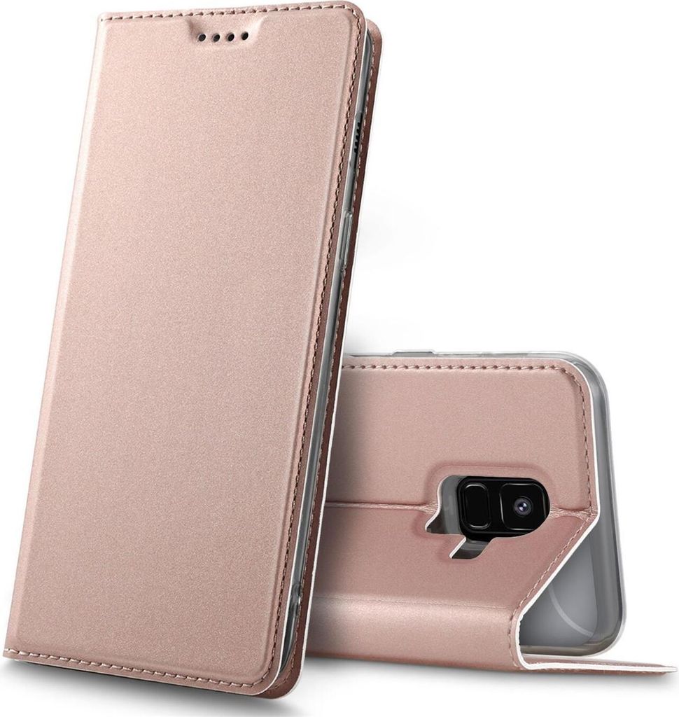 Conie Ultra Slim Klapp Tasche für Samsung Galaxy A6 Kartenfach Hülle Rundumschutz in Rosa