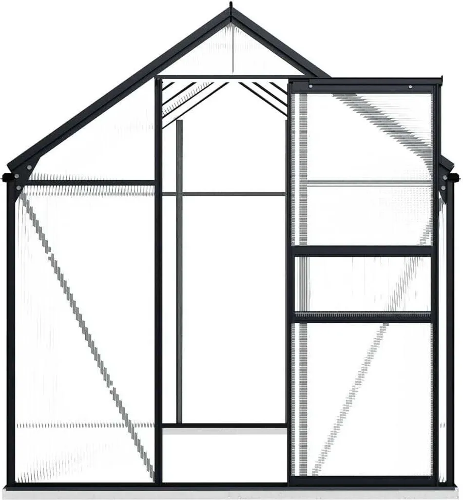 Serre de jardin en aluminium et polycarbonate 4,75 m² avec embase fixe - 3
