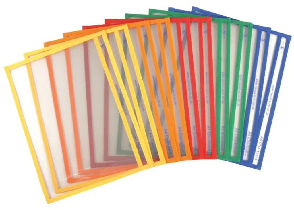 EDUPLAY 120284 Lot de 10 Pochettes Transparentes Multicolores A4
