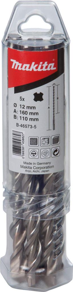 Makita HM Bohrer V-PLUS, Ø 6,0 mm, Länge 210 mm, SDS-plus, 5 Stk., Art.Nr. B-47385-5