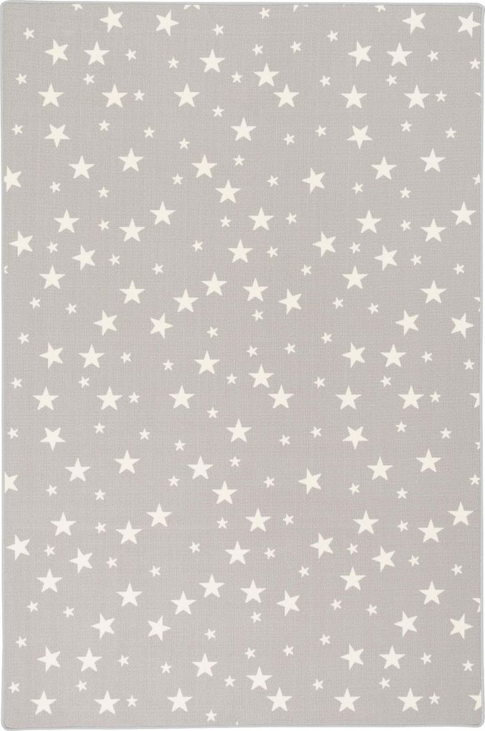 Kinder und Spielteppiche | Große Auswahl Bunte Muster | Pflegeleicht , Größe:80x160 cm, Design:Sterne Grau