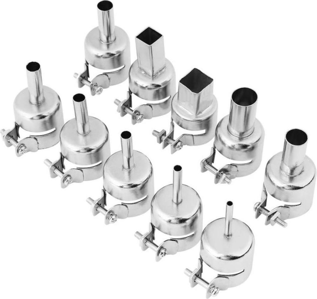 10-teiliges Edelstahl-Schweißdüsen-Set, rund/quadratisch, für 850 850A 852 852D 852D + Heißluft-Lötstation