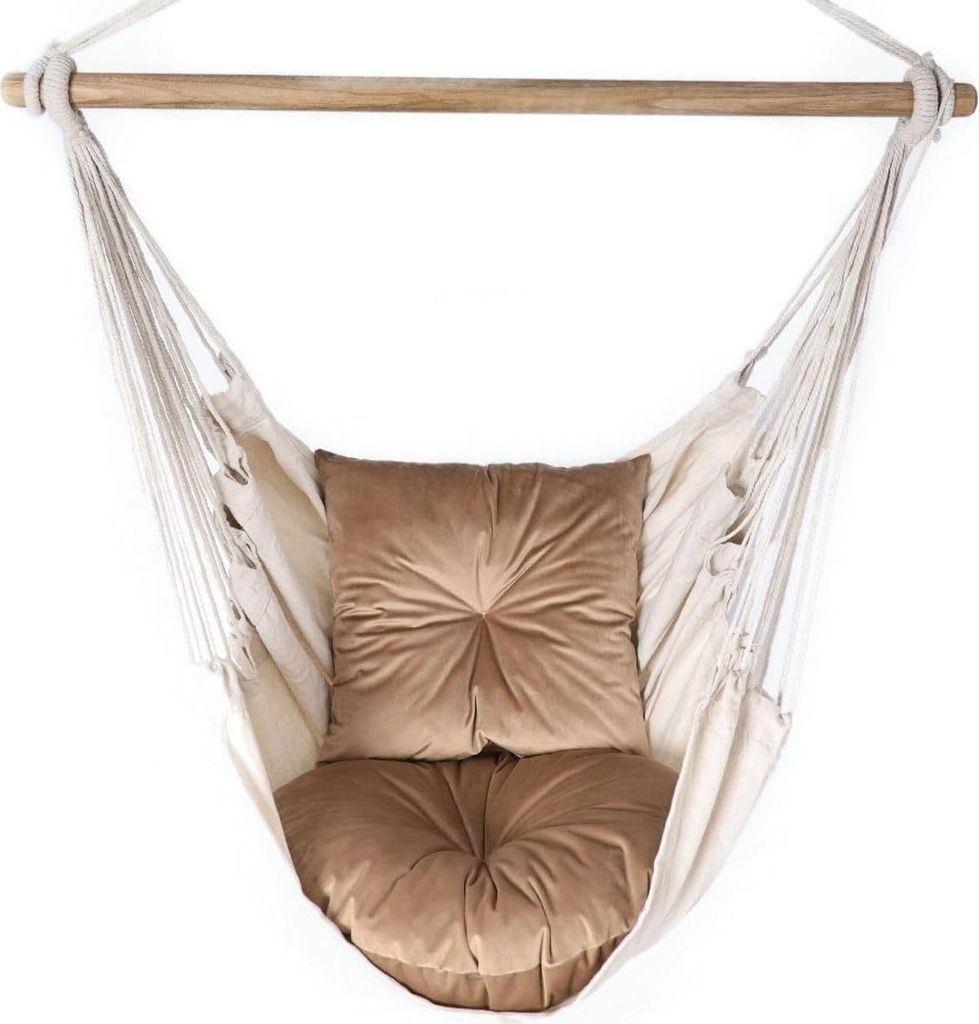 Love Gifts Hängesessel mit 2 Kissen und Deckenhaken-Kit 130/100 cm - 150kg Belastbar, Hängestuhl für Erwachsene & Kinder, Hängesitz Aufhängu...
