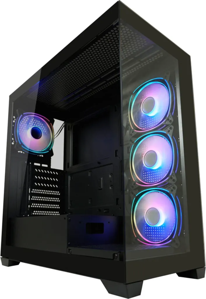 LC-POWER LC-715B-ON Seamless_X Boîtier PC Gaming Midi-Tour ATX Noir