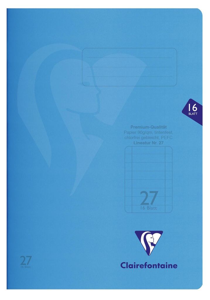 Clairefontaine S'coolbook A4 Lin. 27 blau 16BL