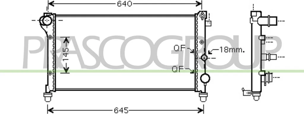 Radiateur Moteur en Aluminium Prasco FT122R003 Haute Dissipation Panda