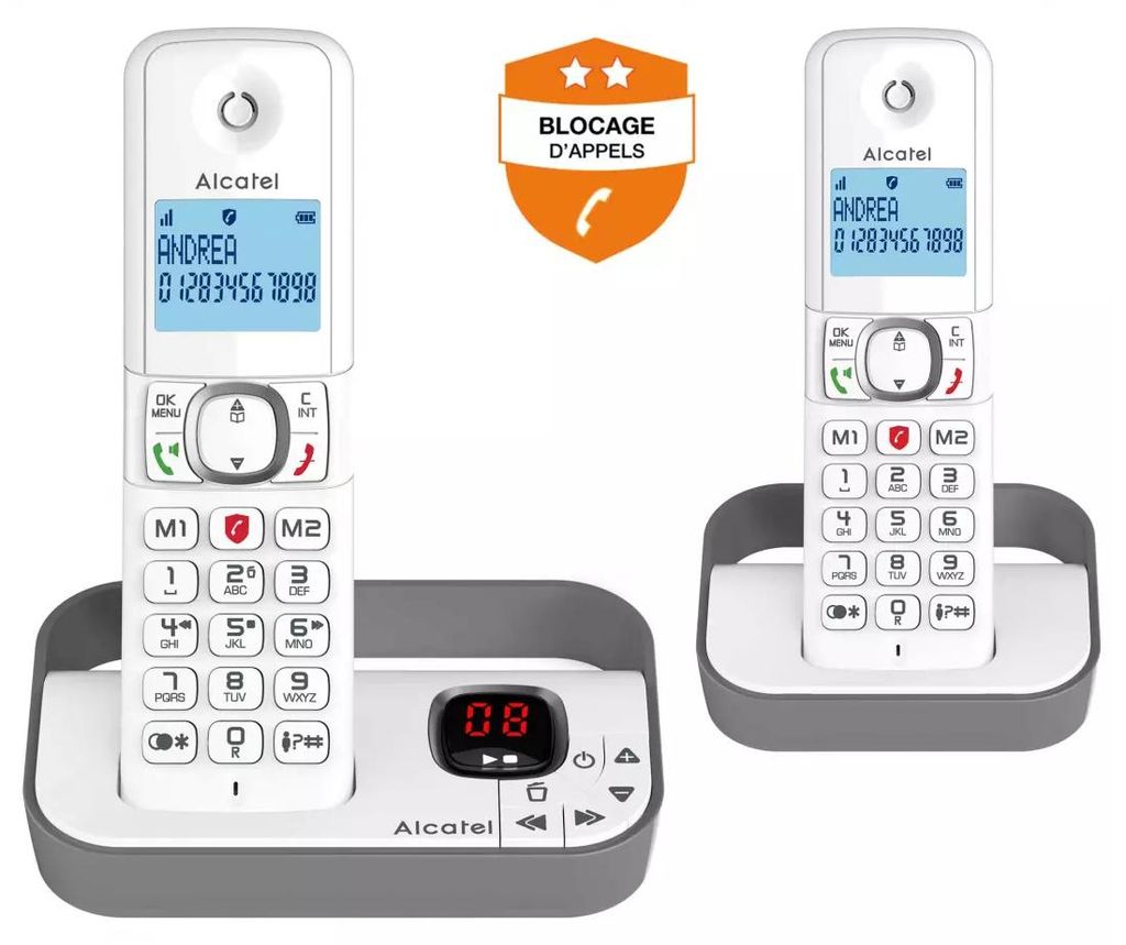 Telefono cordless dect grigio Alcatel F860VOICEDUOGREY Immagine del prodotto 