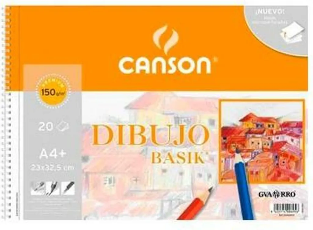 Carnet de Dessin Canson Basik A4+ 150g à Spirale et Microperforation