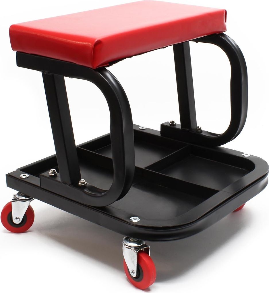 Wiltec taboret warsztatowy z półką 37,5x36x38,5cm z kółkami Zdjęcie produktu 1