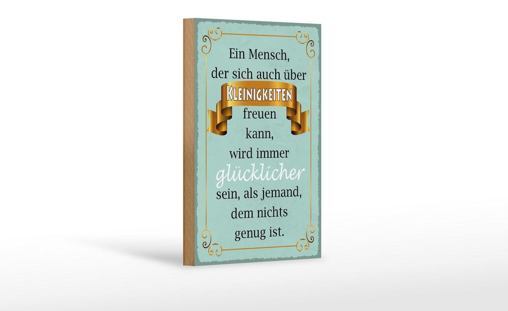 Holzschild Spruch 12x18cm Mensch der sich Kleinigkeiten