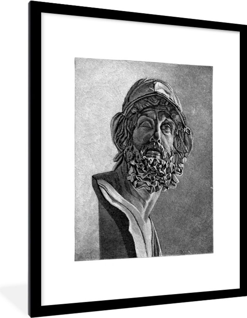 MuchoWow Gerahmtes Poster Eine Illustration von Ajax 60x80 cm - Poster mit Schwarzem Bilderrahmen Wandposter Rahmen Foto Bilder - Wohnzimmer - De...