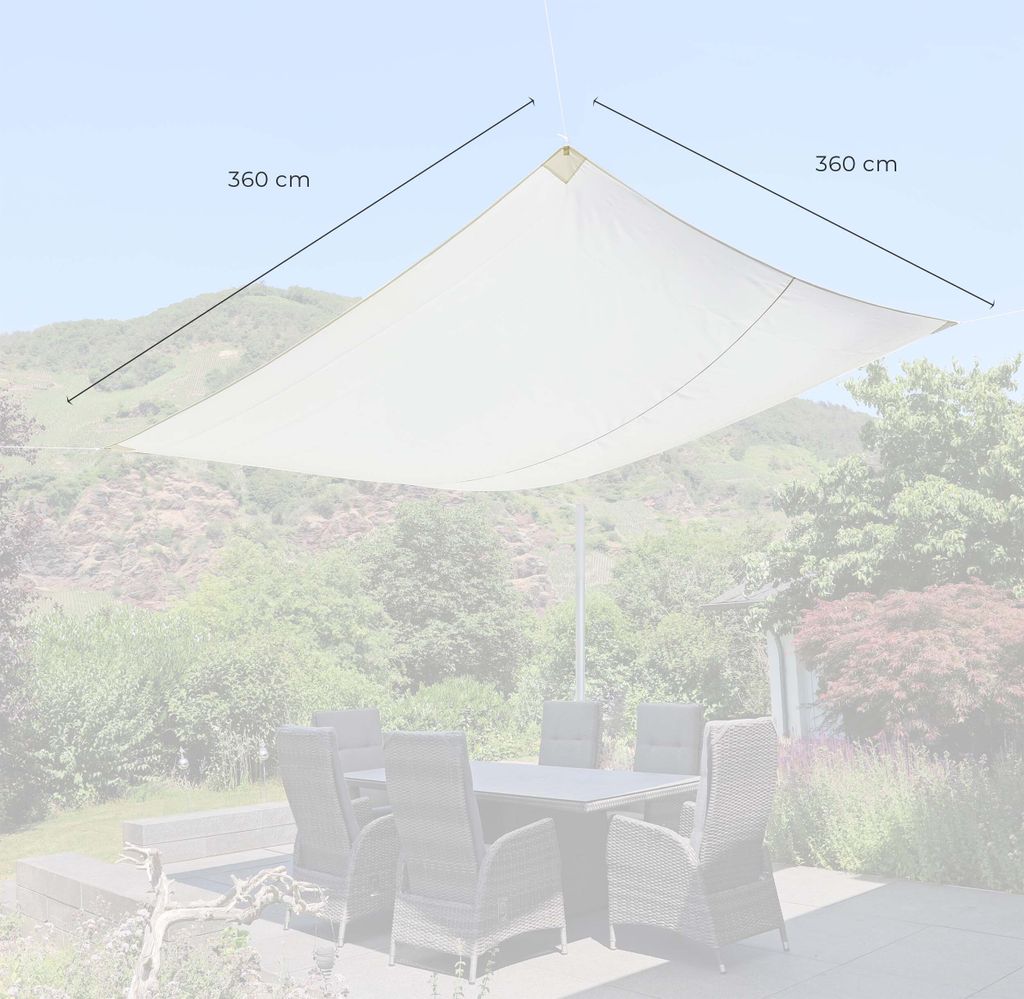 GO-DE Textil, Sonnensegel Quadrat, Einzelset, Farbe: beige, Produktbild 