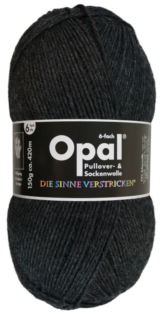 Opal Sockenwolle uni 6-fädig, 150g/420m, 75% Schurwolle/25% Polyamid 5303 anthrazit