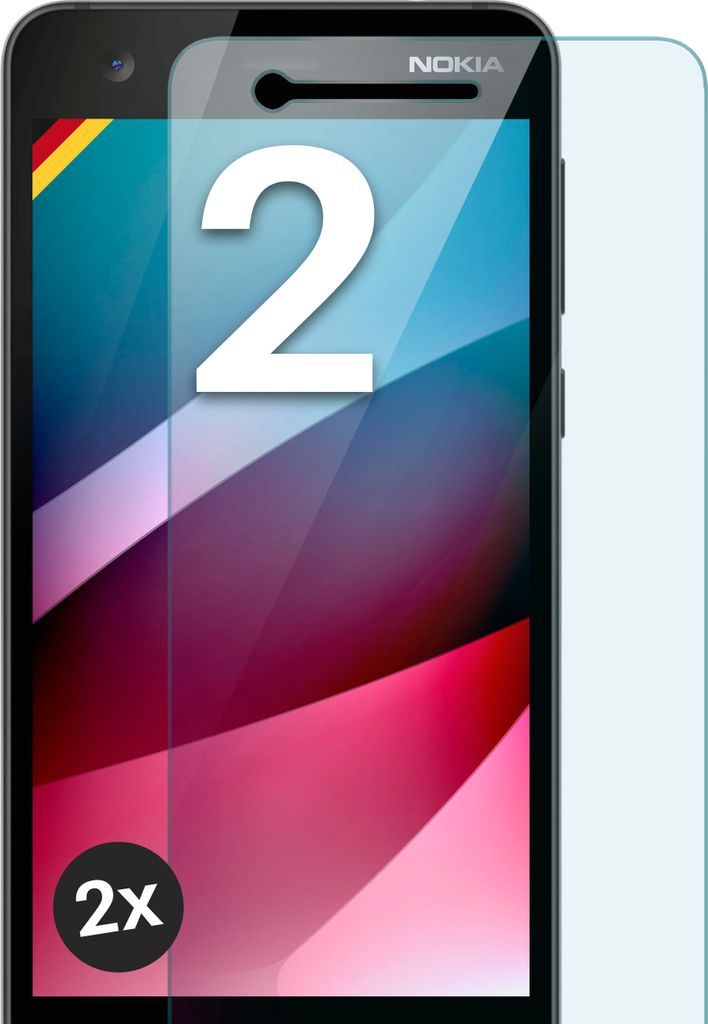 SCHUTZFOLIE FÜR NOKIA 2 - ECHTGLAS, Stückzahl:2er Set