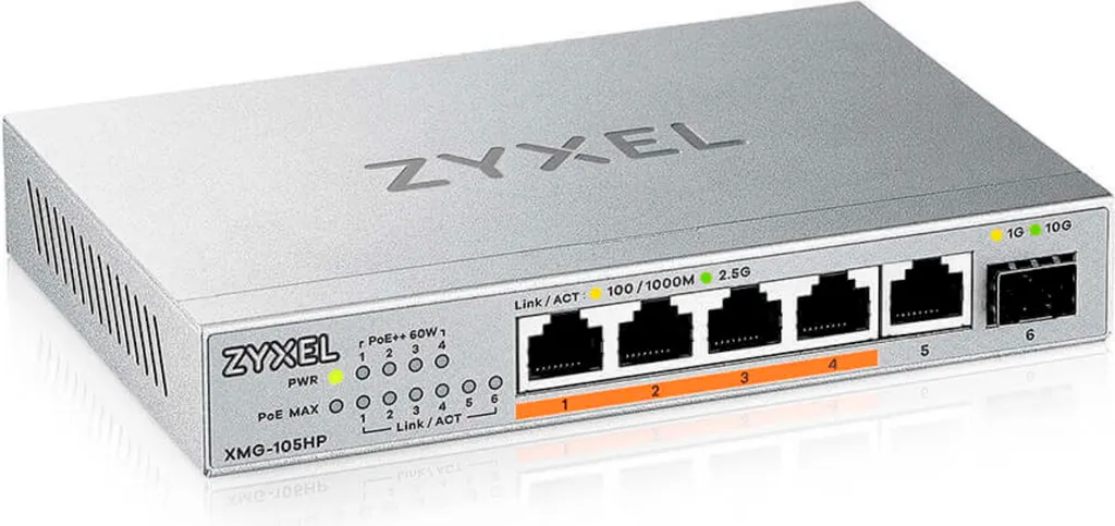 Zyxel XMG-105HP: Switch PoE++ per Domotica e Sicurezza 4K/8K
