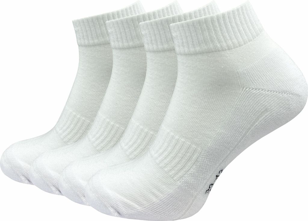 Gawilo Kurze Socken für Sport & Alltag | Kein Verrutschen dank Fußgewölbeunterstützung | Herren (4 Paar), Weiss / 47 - 50