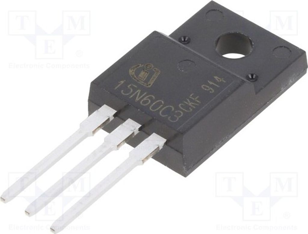 1x Transistor: N-MOSFET unipolar 9,4A Idm: 45A 650V 34W SPA15N60C3XKSA1 N-Kanal-T
