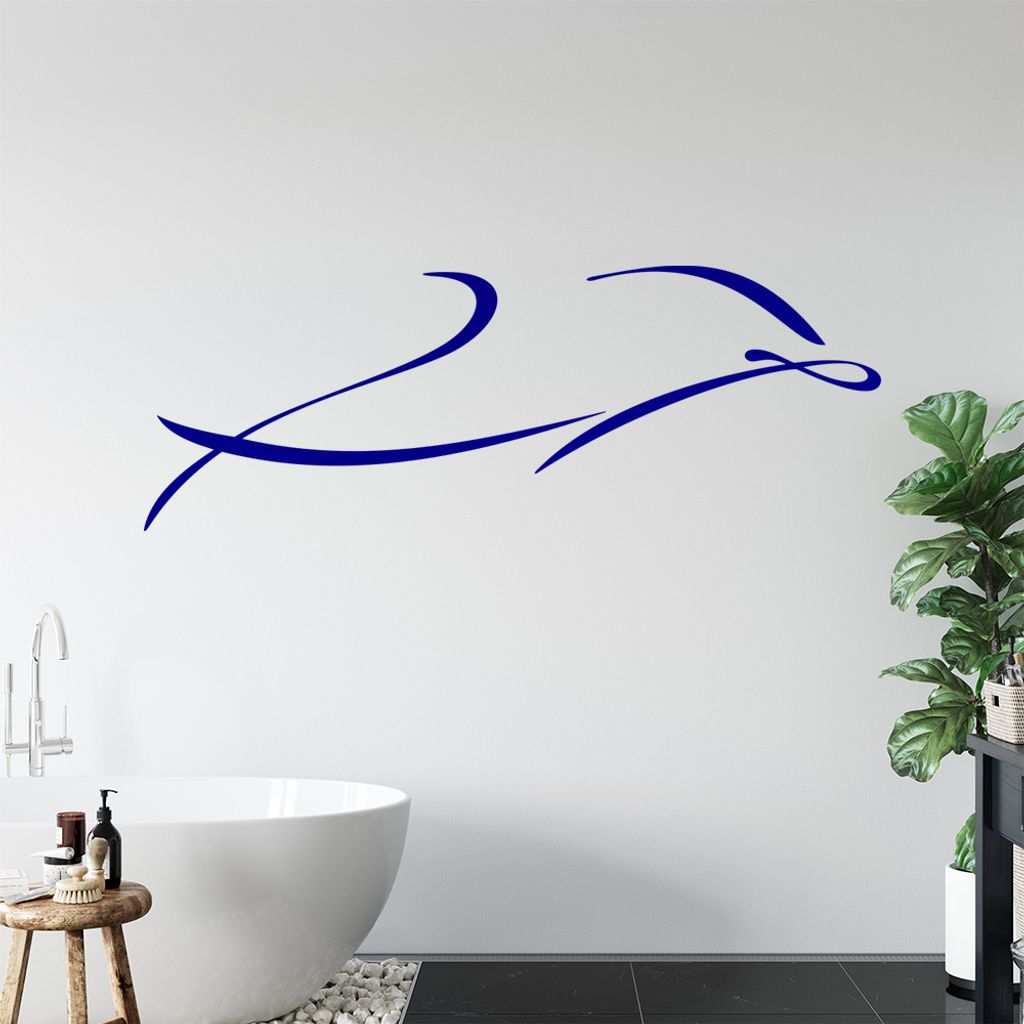Delfin Linien - Delfine Wandtattoo in 6 Größen - Wandaufkleber Wall Sticker - Dekoration, Küche, Wohnzimmer, Schlafzimmer, Badezimmer