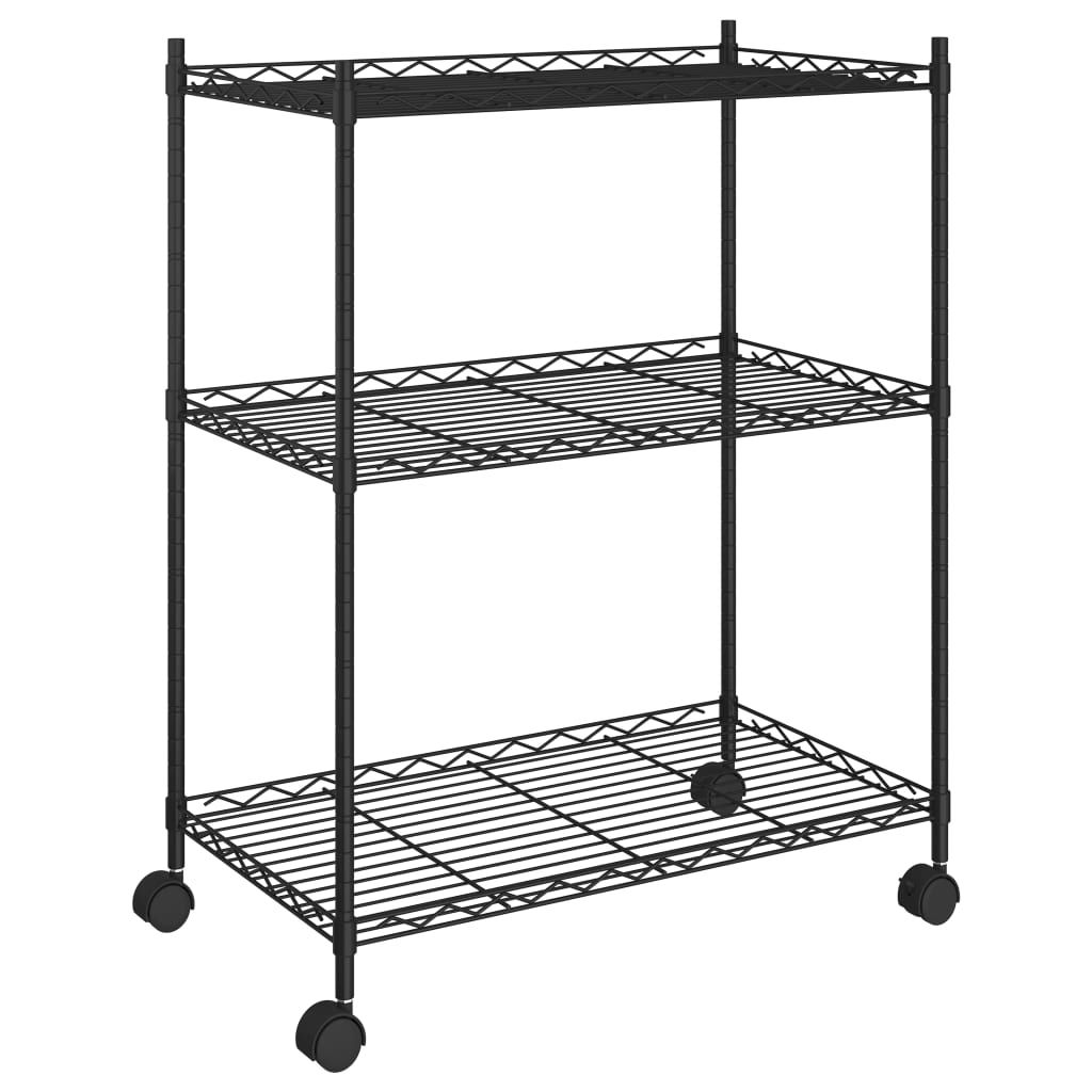 vidaXL Lagerregal mit 3 Böden und Rollen 60x35x81 cm Produktbild 