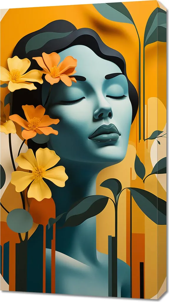Tableau Zen Méditation Florale 50x90 cm - Toile Haute Définition HD