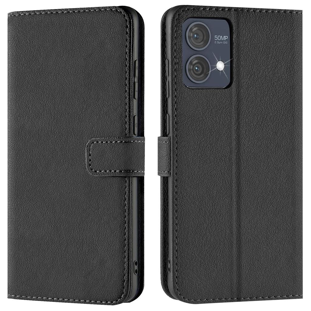32nd Lederhülle Für Motorola Edge 40 Neo - Klassische Serie 2.0, Mit RFID-Schutz, Kartenfach, Magnetverschluss & Ständer