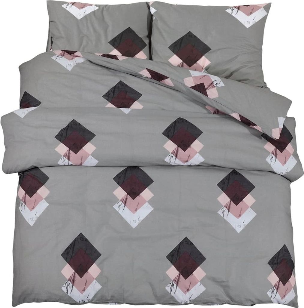vidaXL Ensemble de literie Gris 220x240 cm coton Image du produit 
