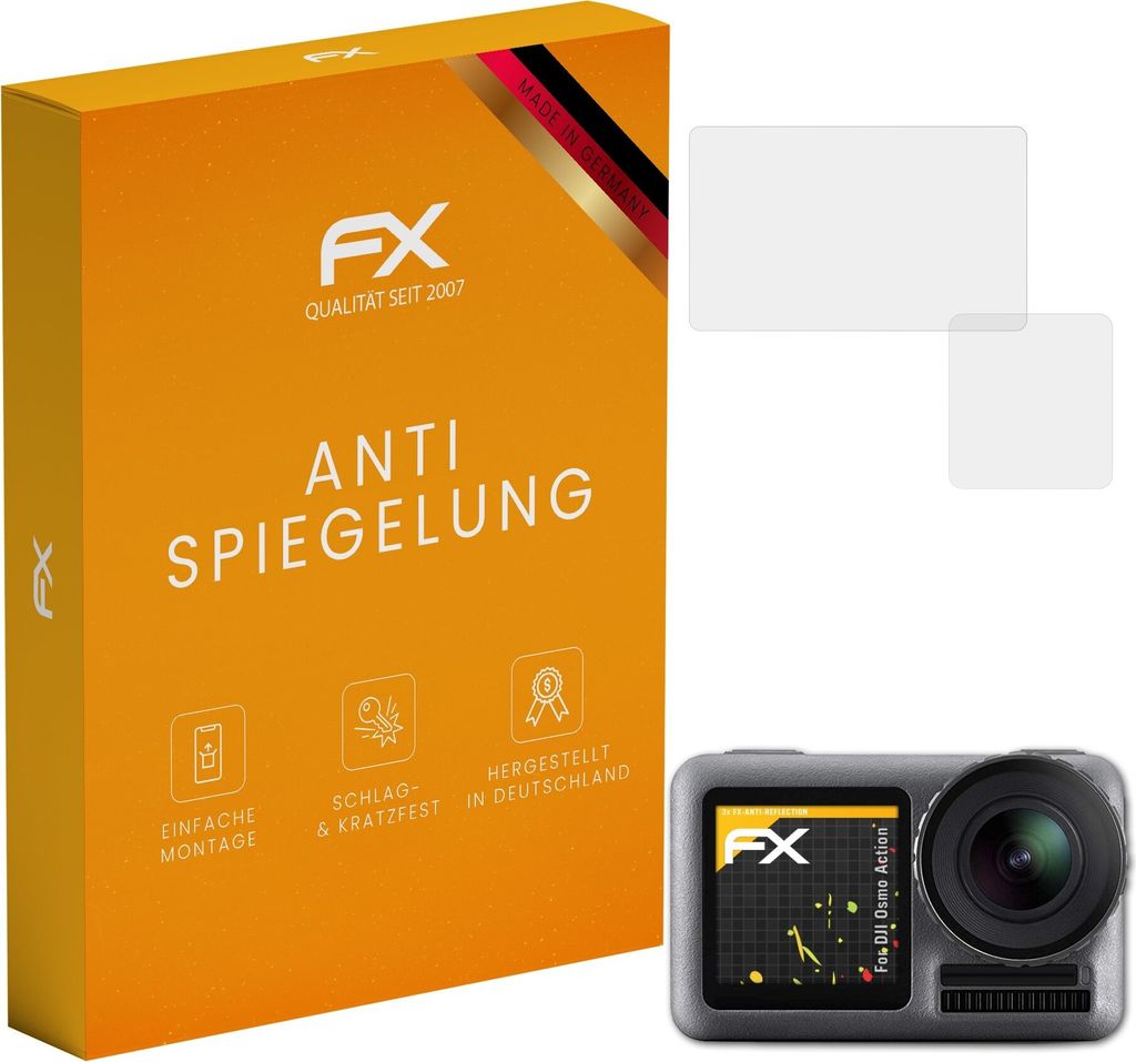 atFoliX FX-Antireflex 3x Schutzfolie kompatibel mit DJI Osmo Action Displayfolie