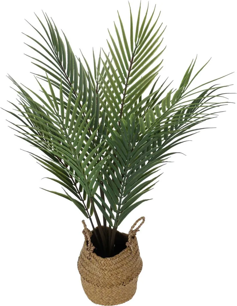 Palmier artificiel 64 cm en panier - Plante sans entretien et durable