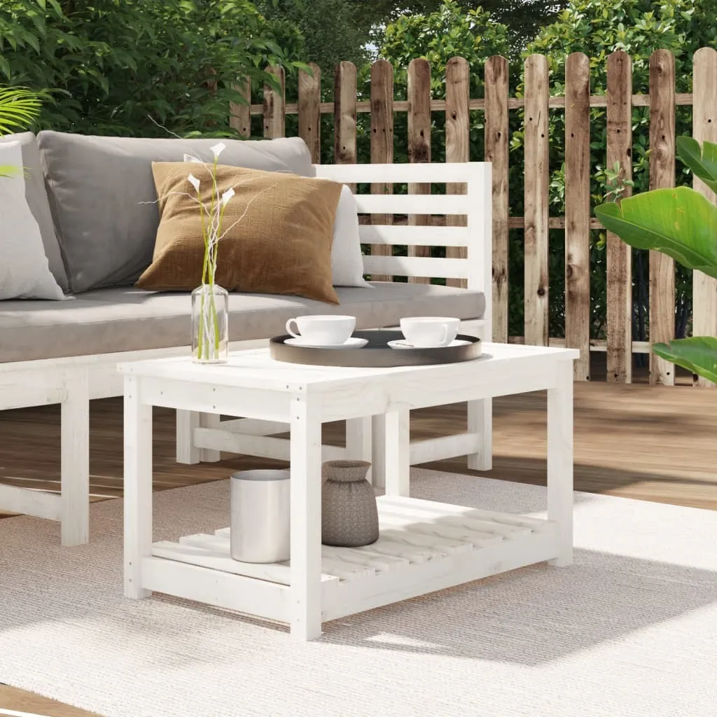 Tavolo da Giardino Bianco in Pino Massiccio 82x50cm | The Living Store