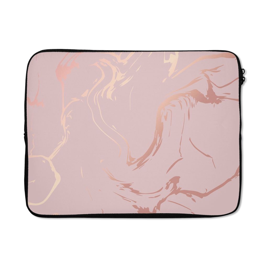 MuchoWow Laptop Hülle 15 Zoll Marmor - Roségold - Linie Laptoptasche - Laptoptasche - Sleeve - Rundum-Schutz