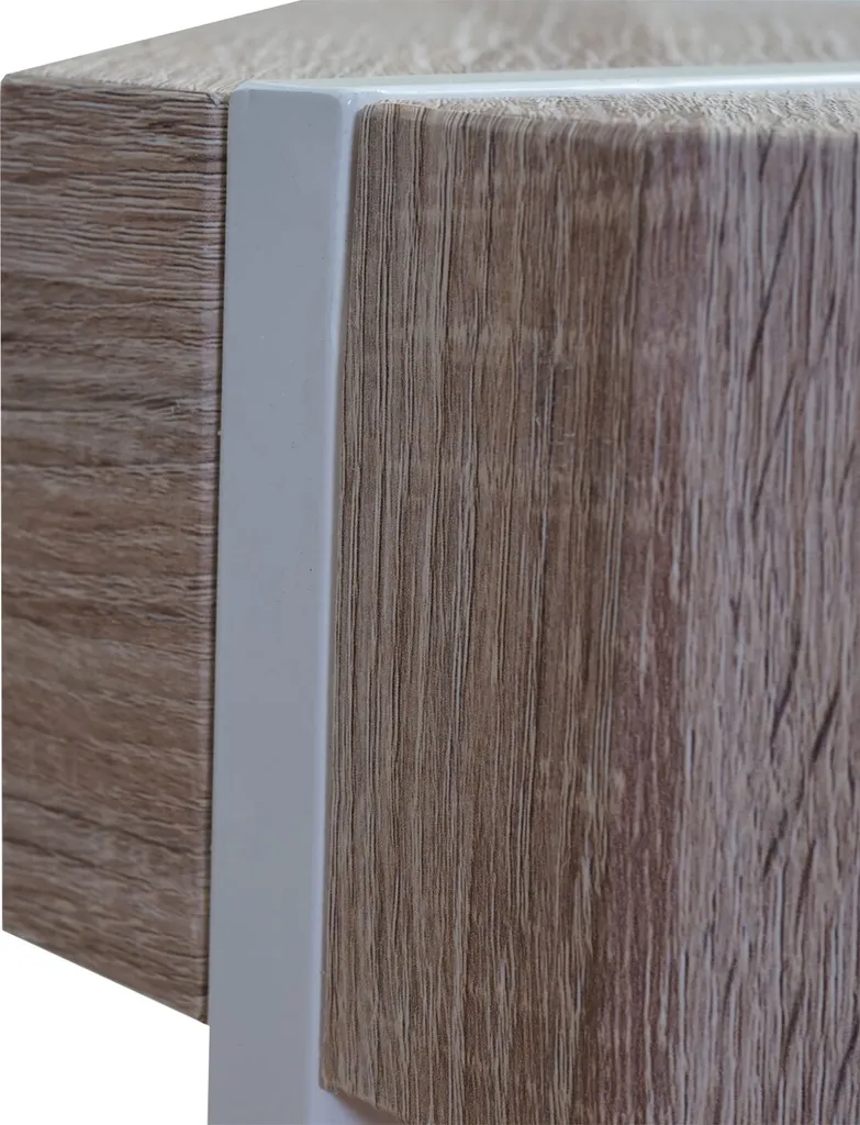 Table basse en chêne naturel Kos T574 avec structure en métal clair
