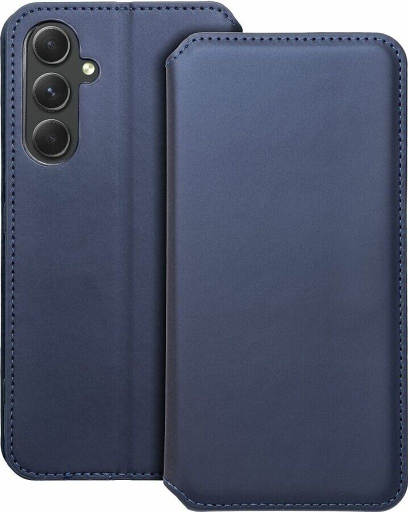 Dual Pocket Holster Buch Tasche kompatibel mit Samsung Galaxy A35 5G Blau