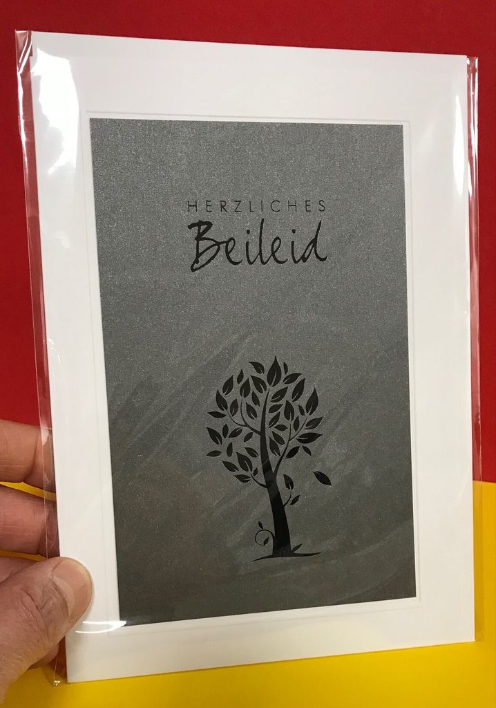 Räder Design Beileidskarte – Herzliches Beileid, 12 X 17 Cm, Mit Transparentpapier & Heißprägung – Stilvolle Kondolenzkarte