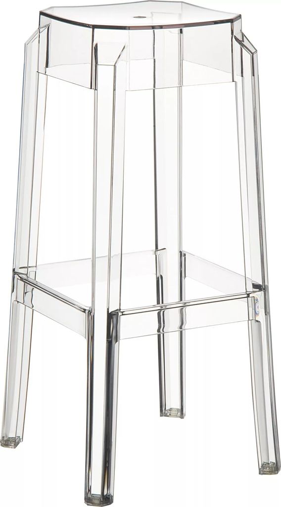 In And OutdoorMatch Barhocker Granville - Ohne Rückenlehne - 1er Set - Ergonomisch - Barhocker für Küche oder Kantine - Quadratisch - Transparen...